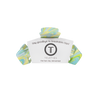 TELETIES By the Sea Shore small claw clip in swirled blue, yellow, and green. Durable, lightweight hair clip.
