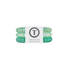 TELETIES By the Sea Shore small green hair ties, pack of 3. Spiral design, waterproof, gentle on hair.
