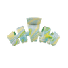 TELETIES Classic By the Sea Shore Medium Claw Clip in swirled yellow, blue, and white. Features bendable teeth for a secure hold.
