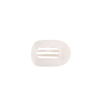 TELETIES Coconut White Tiny Flat Round Clip with horizontal slots
