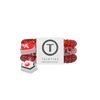 TELETIES Heart and Hustle small hair ties in red with medical-themed heart and nurse cap charms on a white card
