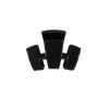 TELETIES classic jet black petite claw clip for secure, no-slip hair styling in a durable, glossy finish.
