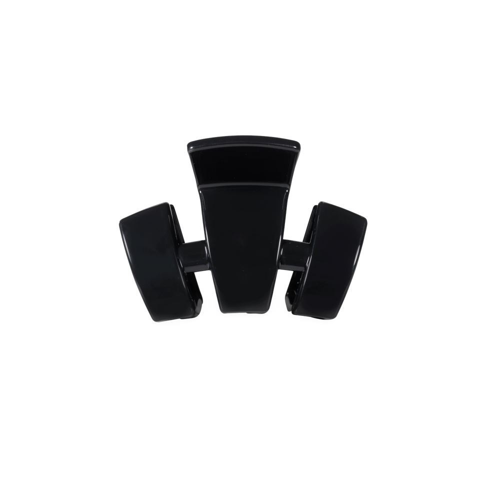 TELETIES classic jet black petite claw clip for secure, no-slip hair styling in a durable, glossy finish.
