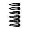 TELETIES Jet Black Snap Clips (6Ct) are black metal hair clips with a seamless tip for a no-snag feel, perfect for styling, bangs, and all hair types.
