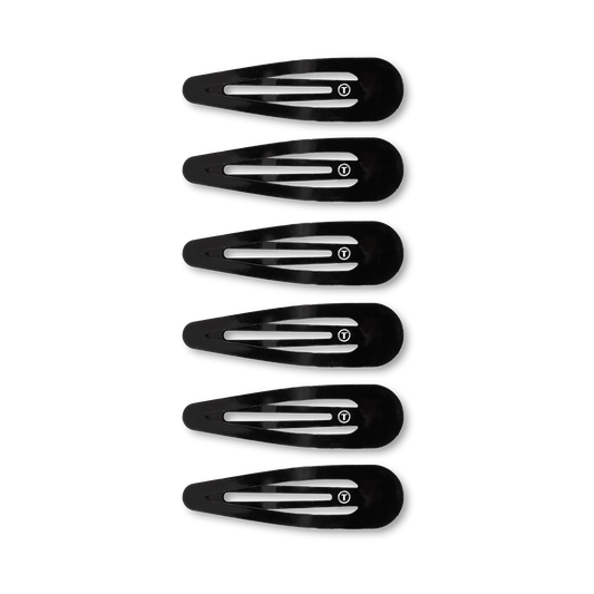 Jet Black Snap Clip (6Ct) in Black