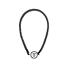 TELETIES Jet Black Headband with spiral design and no-slip stopper for a secure, comfortable hold.
