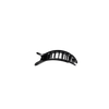 TELETIES jet black tiny flat round clip with a curved design and interlocking teeth for secure hold.
