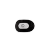 TELETIES jet black tiny flat round hair clip with embossed logo
