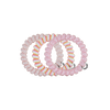 TELETIES Just Keep Swimming large pink and white spiral hair ties, sold in packs of three.
