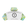 TELETIES By the Sea Shore large claw clip in swirled green, yellow, and blue. Durable, lightweight hair accessory.
