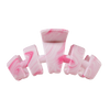 TELETIES Classic Pinch Me! Large Claw Clip in pink marble swirl design. Durable, lightweight hair accessory.
