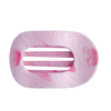 TELETIES Pinch Me! Large Flat Round Hair Clip in pink marble pattern. Designed for comfortable wear.
