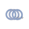 TELETIES blue large spiral hair ties with a patterned design, sold in packs of three.

