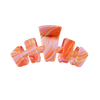 TELETIES Just Keep Swimming medium claw clip in pink and orange marbled acetate with flexible teeth.
