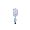 TELETIES mini detangler hair brush with blue tie-dye swirl pattern, gentle glide bristles, and gold accent.
