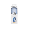 TELETIES Mini Detangler Hair Brush for medium hair in a unique blue tie-dye swirl pattern with built-in mirror and storage.
