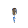 TELETIES mini vented hair brush with blue and white marbled handle and gold accents. Ideal for travel.
