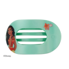 TELETIES Moana large flat round hair clip in mint green with Disney character graphic and floral accents
