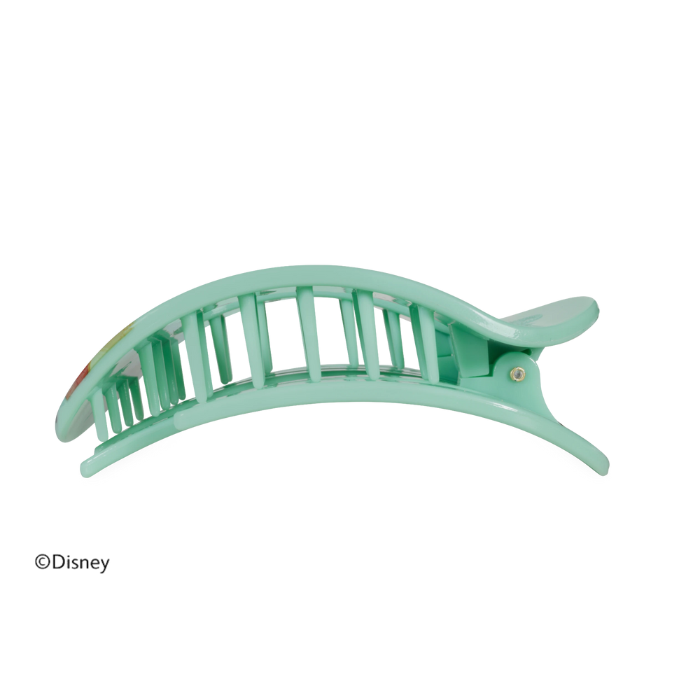 TELETIES Moana large flat round hair clip in light green with bendable teeth for a secure, comfortable hold.
