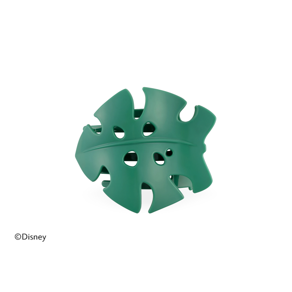 TELETIES Disney Moana leaf-shaped medium flat hair clip in matte green, inspired by the movie
