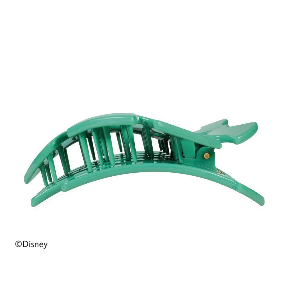 TELETIES Moana leaf large flat hair clip in green with bendable teeth for strong and secure hold
