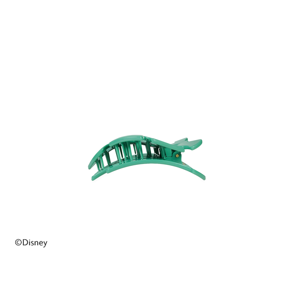 TELETIES Disney Moana leaf green tiny flat round hair clip with bendable teeth for a secure, comfortable hold.
