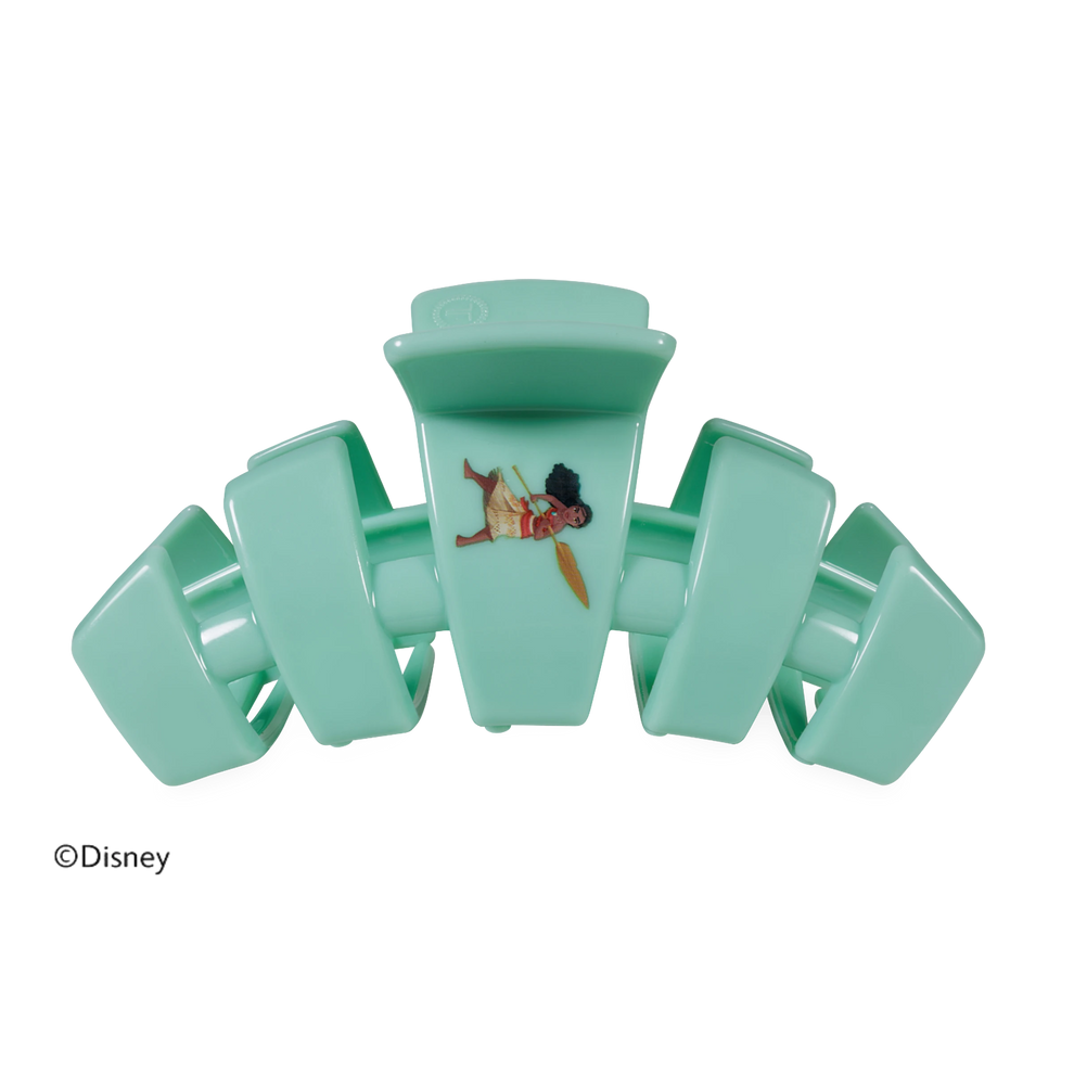 TELETIES Disney Moana large mint green hair claw clip with a durable, comfortable grip for thick hair.
