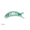 TELETIES Disney's Princess Moana medium flat round hair clip in mint green with pink flowers with flexible and unbreakable teeth.
