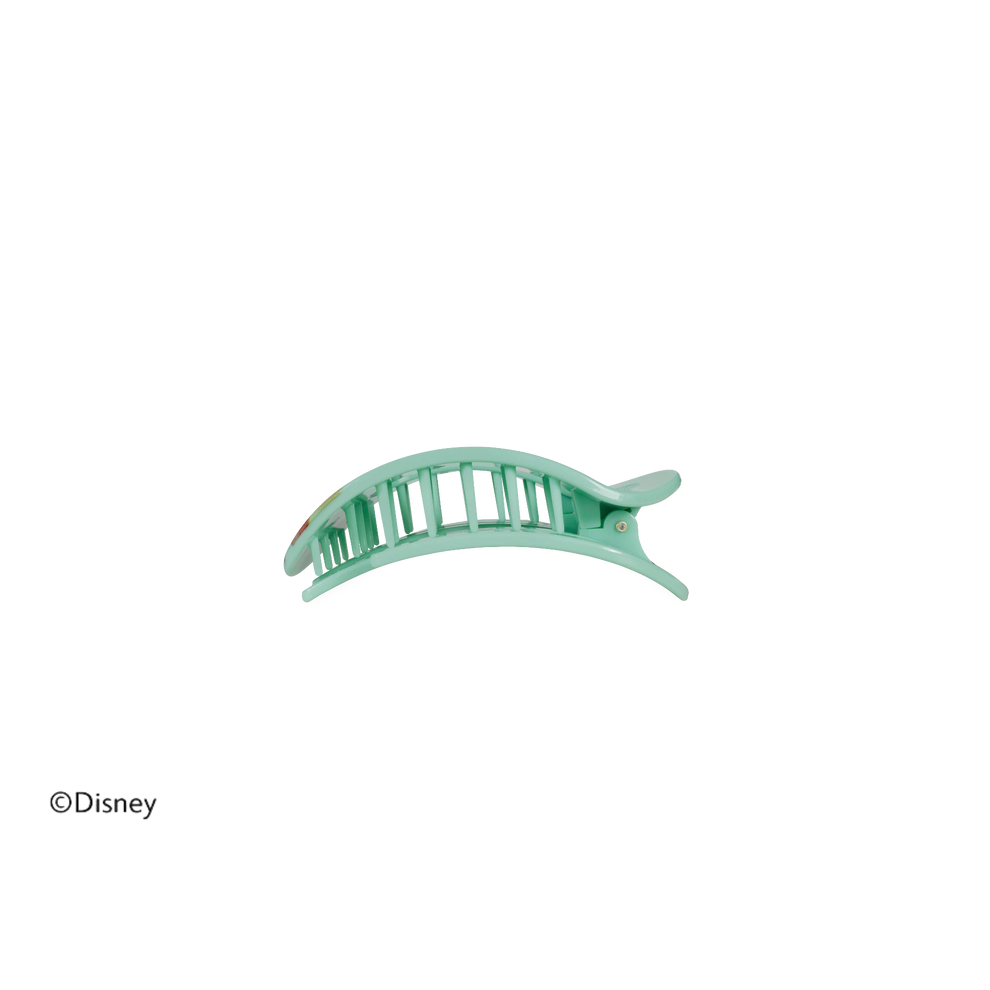 TELETIES Disney Princess Moana tiny flat round hair clip in mint green with durable bendable teeth for gentle and secure styling
