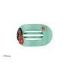 TELETIES and Disneys Moana small flat round hair clip in mint green with Moana character and floral print for fine hair
