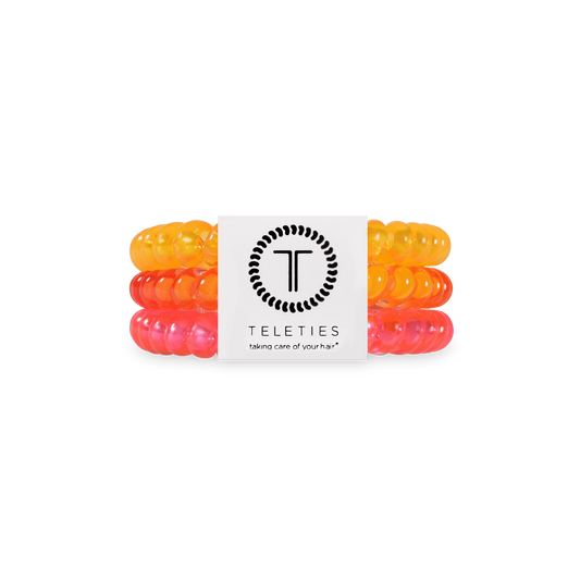 Day Rave Small Hair Ties in Pink Orange - Small