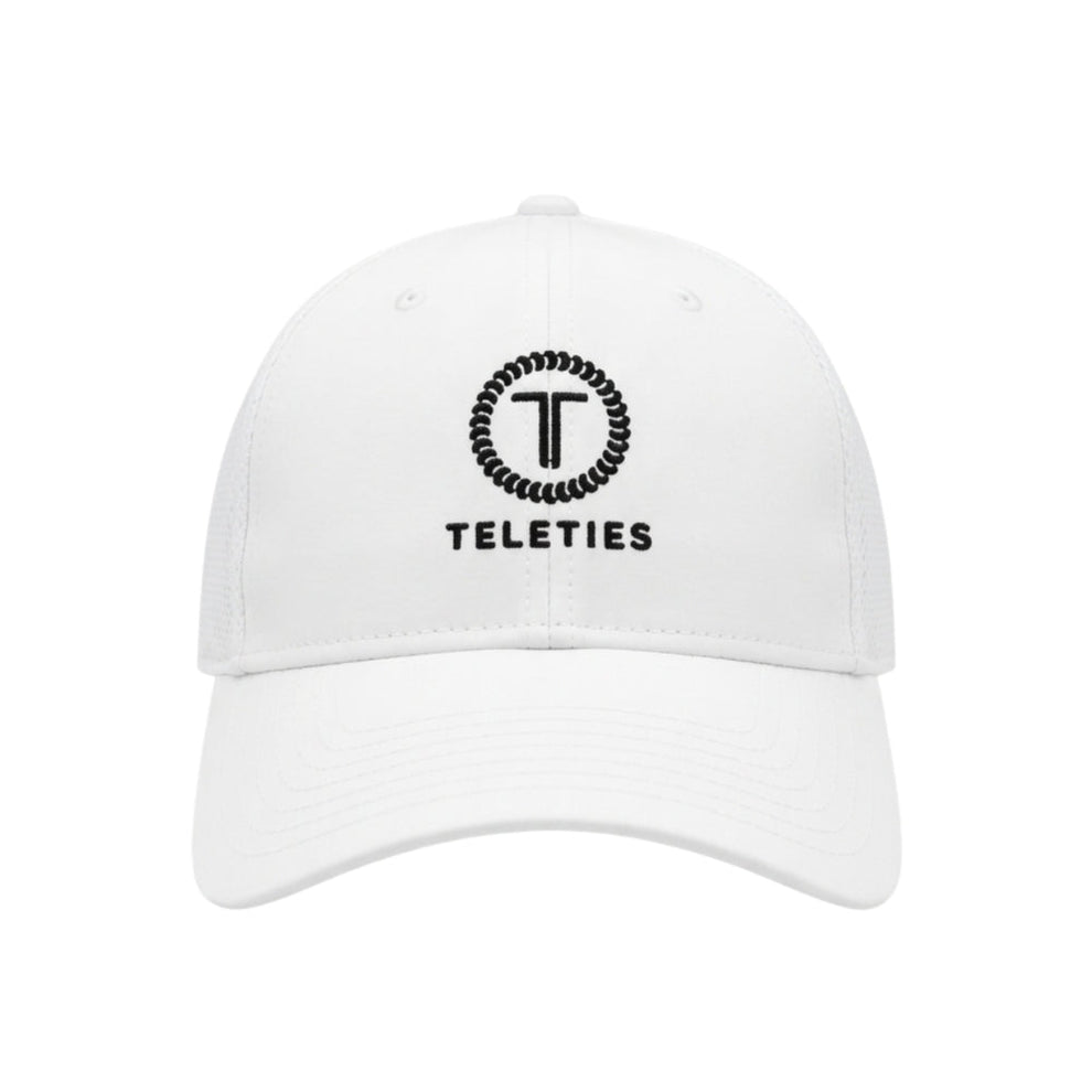 TELETIES Perforated Performance Hat - White - Apparel - TELETIES
