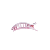 TELETIES Pinch Me! small flat round pink marble hair clip with bendable teeth for a secure hold.
