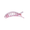 TELETIES Pinch Me! medium flat round pink marbled hair clip with bendable teeth for a secure hold.
