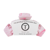 TELETIES Classic Pinch Me! Large pink marble claw clip with bendable teeth for a secure hold.
