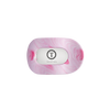 TELETIES Pinch Me! small flat round pink marble hair clip with bendable teeth for comfortable wear.
