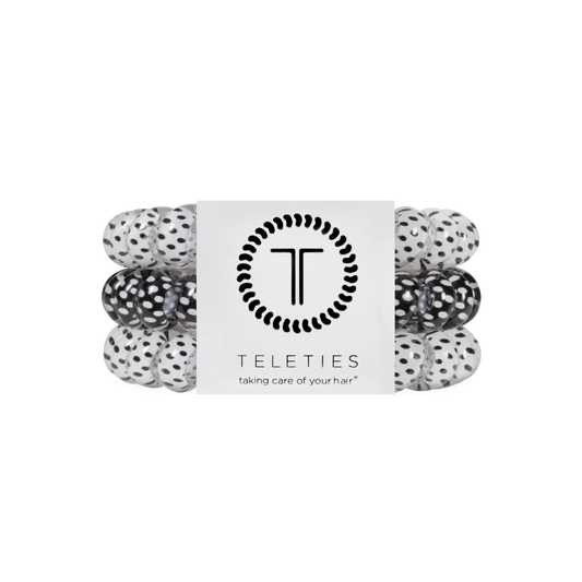 Polka Dot Party Large Hair Ties
                in White Black - Large
              