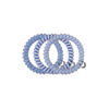 TELETIES small blue spiral hair ties with white swirls, gentle on hair and doubles as a bracelet.
