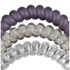 TELETIES Good Hair Rx small spiral hair ties in purple and clear shades, designed for a secure, no-rip hold.
