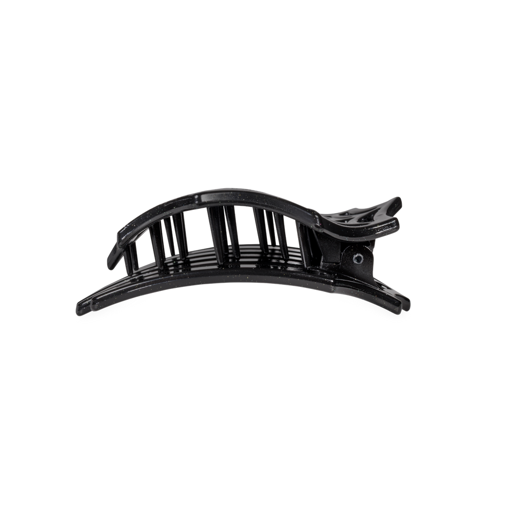 TELETIES black spider web flat hair clip with bendable teeth for a comfortable, secure hold on all hair types.
