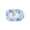 TELETIES Tide & True medium flat round hair clip in blue marble pattern. Bendable teeth for a secure hold.
