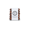 TELETIES Tortoise Tiny Hair Ties, spiral coil design in deep brown tortoise, pack of 5. Perfect for thin hair and braids for a strong grip with no damage.
