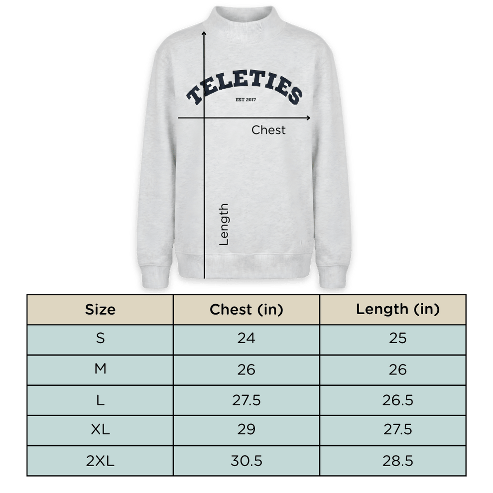 TELETIES Varsity Mock Neck - Medium - Apparel - TELETIES
