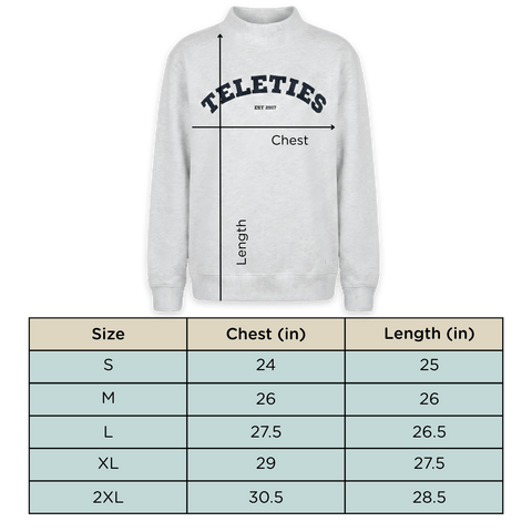 TELETIES Varsity Mockneck - Large