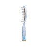 TELETIES blue and white tie-dye vented hair brush with gold plate and comfortable handle.

