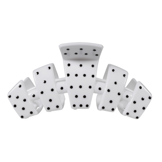 Classic White Polka Dot Party Large Claw Clip
                in White - Large
              