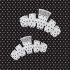 TELETIES medium claw clips in white with a black polka dot pattern made of nylon material to provide a secure and safer wear.
