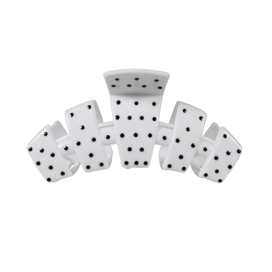 Classic White Polka Dot Party Medium Claw Clip
                in White - Medium
              