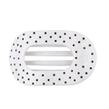 White Polka Dot Party Large Flat Round Hair Clip
                in White - Large
            