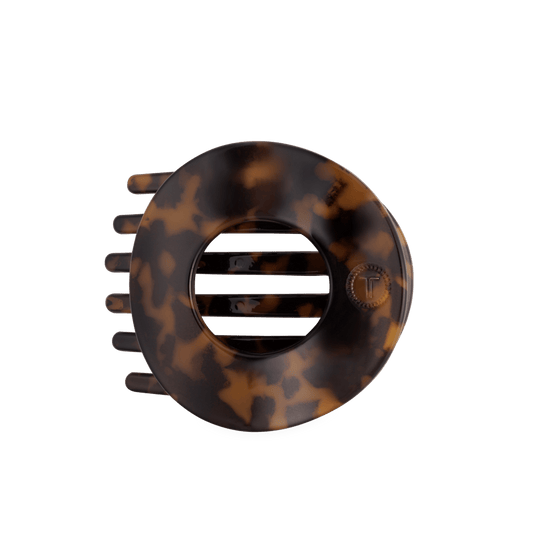 Tortoise Large Flat Circle Hair Clip
                in Brown - Large
              